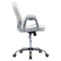 vidaXL Silla de oficina giratoria de cuero sintético blanco vidaXL Silla de oficina giratoria de cuero sintético blanco