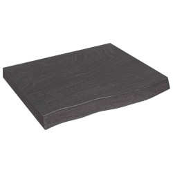 vidaXL Tablero mesa madera roble tratada gris oscuro 60x50x(2-6) cm