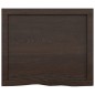 vidaXL Tablero mesa madera roble tratada gris oscuro 60x50x(2-6) cm