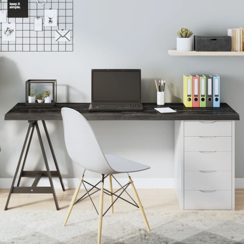 vidaXL Tablero mesa madera roble tratada gris oscuro 160x40x(2-4) cm vidaXL Tablero mesa madera roble tratada gris oscuro 160x40x(2-4) cm