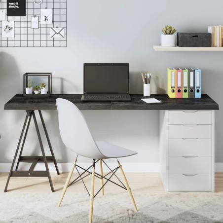 vidaXL Tablero mesa madera roble tratada gris oscuro 160x40x(2-4) cm