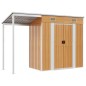 vidaXL Cobertizo con tejado largo acero marrón claro 277x110,5x181 cm vidaXL Cobertizo con tejado largo acero marrón claro 277x110,5x181 cm