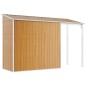 vidaXL Cobertizo con tejado largo acero marrón claro 277x110,5x181 cm vidaXL Cobertizo con tejado largo acero marrón claro 277x110,5x181 cm