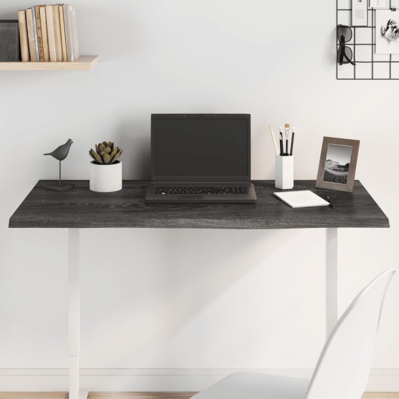 vidaXL Tablero de mesa madera de roble tratada gris oscuro 100x60x2 cm