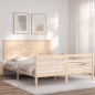vidaXL Estructura de cama con cabecero madera maciza 160x200 cm vidaXL Estructura de cama con cabecero madera maciza 160x200 cm