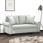 vidaXL Sofá de 2 plazas con cojines terciopelo gris claro 120 cm vidaXL Sofá de 2 plazas con cojines terciopelo gris claro 120 cm