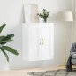 vidaXL Armario de pared madera ingeniería blanco brillo 69,5x34x90 cm