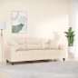 vidaXL Sofá de 3 plazas con cojines tela de microfibra beige 180 cm vidaXL Sofá de 3 plazas con cojines tela de microfibra beige 180 cm