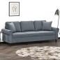 vidaXL Sofá de 3 plazas con cojines terciopelo gris oscuro 180 cm vidaXL Sofá de 3 plazas con cojines terciopelo gris oscuro 180 cm