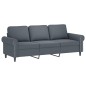 vidaXL Sofá de 3 plazas con cojines terciopelo gris oscuro 180 cm vidaXL Sofá de 3 plazas con cojines terciopelo gris oscuro 180 cm