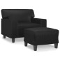 vidaXL Sillón con taburete cuero sintético negro 60 cm vidaXL Sillón con taburete cuero sintético negro 60 cm