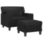 vidaXL Sillón con taburete cuero sintético negro 60 cm vidaXL Sillón con taburete cuero sintético negro 60 cm