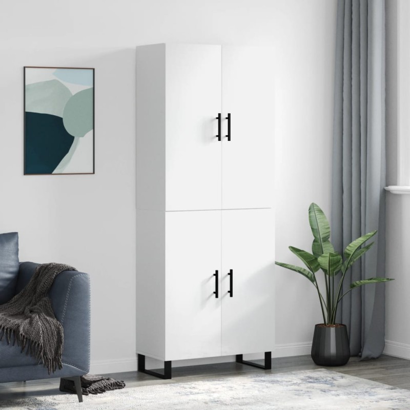 vidaXL Aparador alto madera contrachapada blanco brillo 69,5x34x180 cm vidaXL Aparador alto madera contrachapada blanco brillo 69,5x34x180 cm