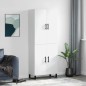 vidaXL Aparador alto madera contrachapada blanco brillo 69,5x34x180 cm vidaXL Aparador alto madera contrachapada blanco brillo 69,5x34x180 cm