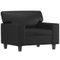 vidaXL Sillón con taburete cuero sintético negro 60 cm vidaXL Sillón con taburete cuero sintético negro 60 cm