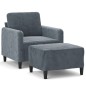vidaXL Sillón con taburete terciopelo gris oscuro 60 cm vidaXL Sillón con taburete terciopelo gris oscuro 60 cm