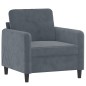 vidaXL Sillón con taburete terciopelo gris oscuro 60 cm vidaXL Sillón con taburete terciopelo gris oscuro 60 cm