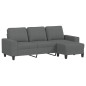 vidaXL Sofá de 3 plazas con taburete de tela gris oscuro 180 cm vidaXL Sofá de 3 plazas con taburete de tela gris oscuro 180 cm