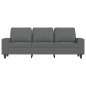 vidaXL Sofá de 3 plazas con taburete de tela gris oscuro 180 cm vidaXL Sofá de 3 plazas con taburete de tela gris oscuro 180 cm