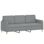 vidaXL Sofá de 3 plazas con taburete de tela gris claro 180 cm vidaXL Sofá de 3 plazas con taburete de tela gris claro 180 cm