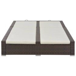 vidaXL Tumbona doble ratán sintético marrón