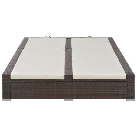 vidaXL Tumbona doble ratán sintético marrón