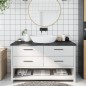 vidaXL Encimera baño madera maciza tratada gris oscuro 140x60x(2-4) cm vidaXL Encimera baño madera maciza tratada gris oscuro 140x60x(2-4) cm