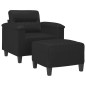 vidaXL Sillón con taburete cuero sintético negro 60 cm vidaXL Sillón con taburete cuero sintético negro 60 cm