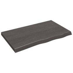 vidaXL Tablero mesa madera roble tratada gris oscuro 100x60x(2-6) cm