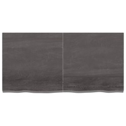 vidaXL Encimera baño madera maciza tratada gris oscuro 120x60x(2-4) cm