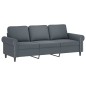 vidaXL Sofá de 3 plazas con taburete de terciopelo gris oscuro 180 cm vidaXL Sofá de 3 plazas con taburete de terciopelo gris oscuro 180 cm