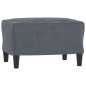 vidaXL Sofá de 3 plazas con taburete de terciopelo gris oscuro 180 cm vidaXL Sofá de 3 plazas con taburete de terciopelo gris oscuro 180 cm
