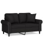 vidaXL Sofá de 2 plazas con cojines terciopelo negro 120 cm vidaXL Sofá de 2 plazas con cojines terciopelo negro 120 cm