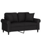 vidaXL Sofá de 2 plazas con cojines terciopelo negro 120 cm vidaXL Sofá de 2 plazas con cojines terciopelo negro 120 cm
