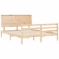 vidaXL Estructura de cama con cabecero madera maciza 160x200 cm vidaXL Estructura de cama con cabecero madera maciza 160x200 cm