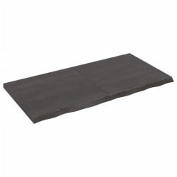 vidaXL Tablero mesa madera roble tratada gris oscuro 120x60x(2-4) cm