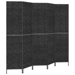 vidaXL Biombo de 5 paneles jacinto de agua negro 205x180 cm