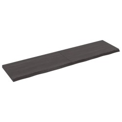 vidaXL Encimera baño madera maciza tratada gris oscuro 160x40x(2-4) cm