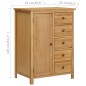 vidaXL Armario de madera maciza de roble 76x52x105 cm vidaXL Armario de madera maciza de roble 76x52x105 cm