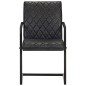 vidaXL Sillas voladizas de comedor 2 unidades cuero auténtico negro vidaXL Sillas voladizas de comedor 2 unidades cuero auténtico negro