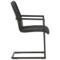 vidaXL Sillas voladizas de comedor 2 unidades cuero auténtico negro vidaXL Sillas voladizas de comedor 2 unidades cuero auténtico negro