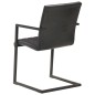 vidaXL Sillas voladizas de comedor 2 unidades cuero auténtico negro vidaXL Sillas voladizas de comedor 2 unidades cuero auténtico negro
