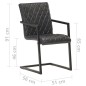 vidaXL Sillas voladizas de comedor 2 unidades cuero auténtico negro vidaXL Sillas voladizas de comedor 2 unidades cuero auténtico negro