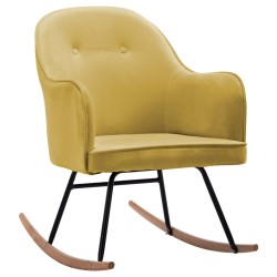 vidaXL Silla mecedora de terciopelo amarillo mostaza