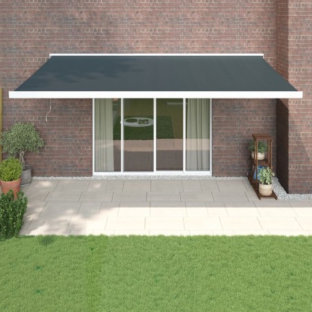 vidaXL Toldo retráctil aluminio y tela gris antracita 5x3 m
