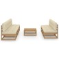 vidaXL Muebles de jardín 8 piezas con cojines de madera de pino maciza