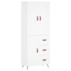 vidaXL Aparador alto madera contrachapada blanco 69,5x34x180 cm