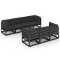 vidaXL Juego de muebles de jardín 8 pzas y cojines madera pino maciza vidaXL Juego de muebles de jardín 8 pzas y cojines madera pino maciza