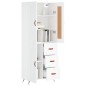 vidaXL Aparador alto madera contrachapada blanco 69,5x34x180 cm vidaXL Aparador alto madera contrachapada blanco 69,5x34x180 cm