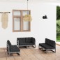 vidaXL Juego de muebles de jardín 6 pzas y cojines madera pino maciza